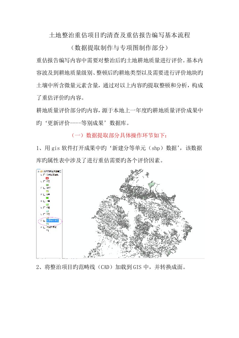 土地整治重估专项项目的清查及重估报告编写基本标准流程