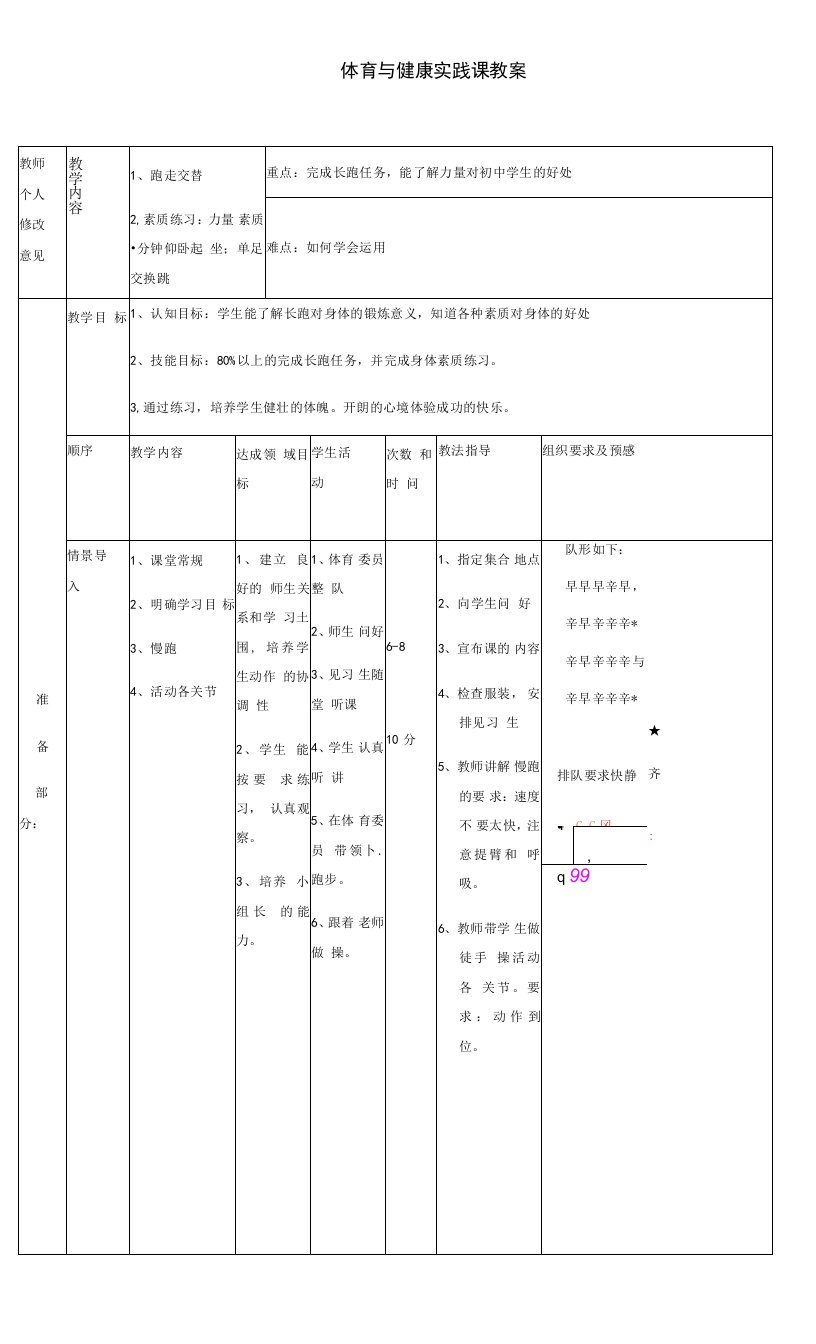 初中体育与健康人教7～9年级第5章