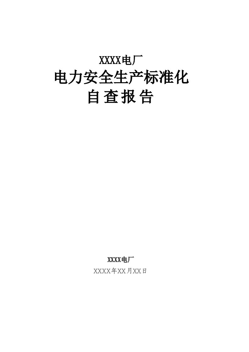 电厂电力安全生产标准化自查报告