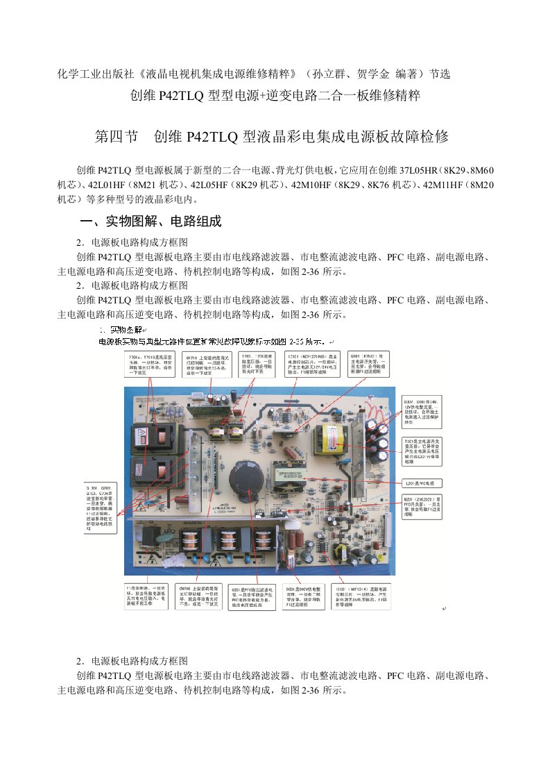 创维P42TLQ型型电源