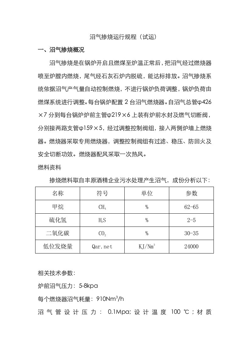 2021年沼气投运规程版