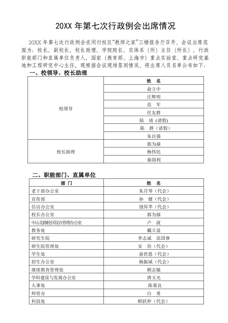 行政总务-院系行政例会签到