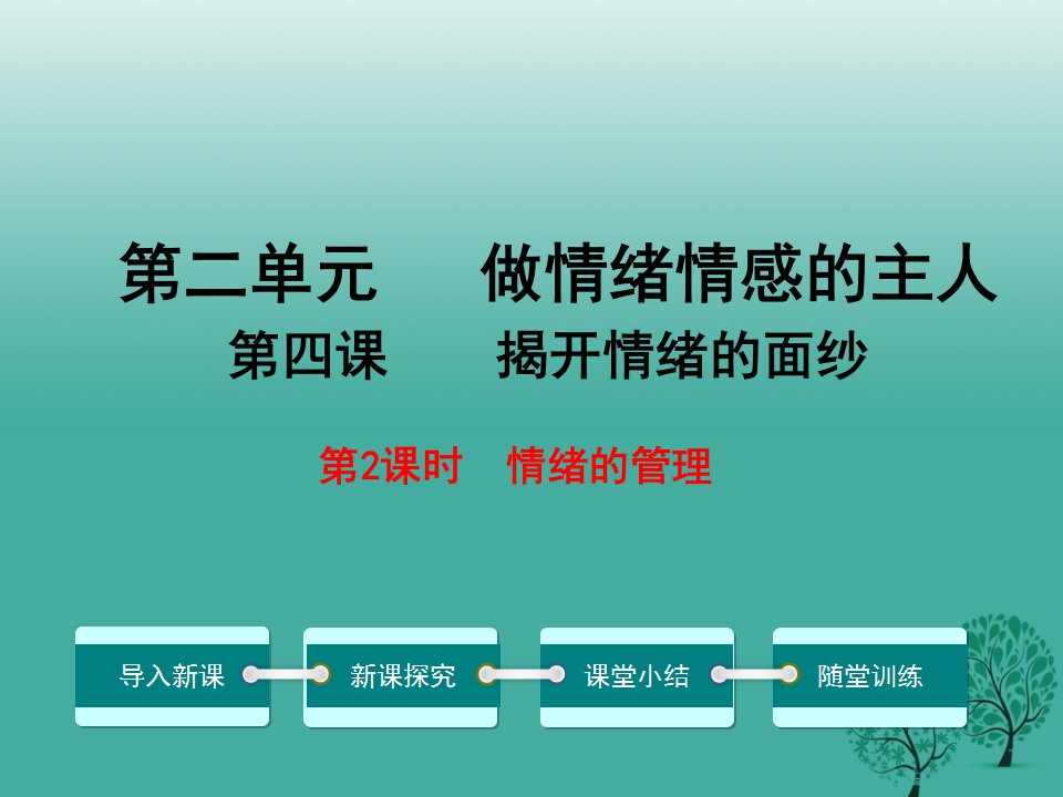 最新道德与法治下册2.4.2情绪的管理教学课件