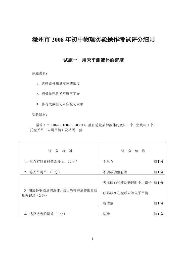 长鸿杯初中物理竞赛试题初二级