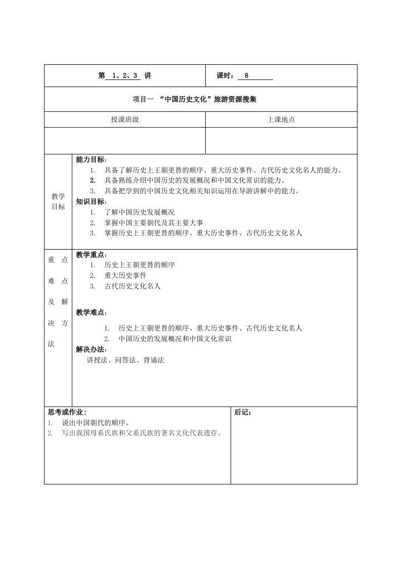 全国导游基础知识教案