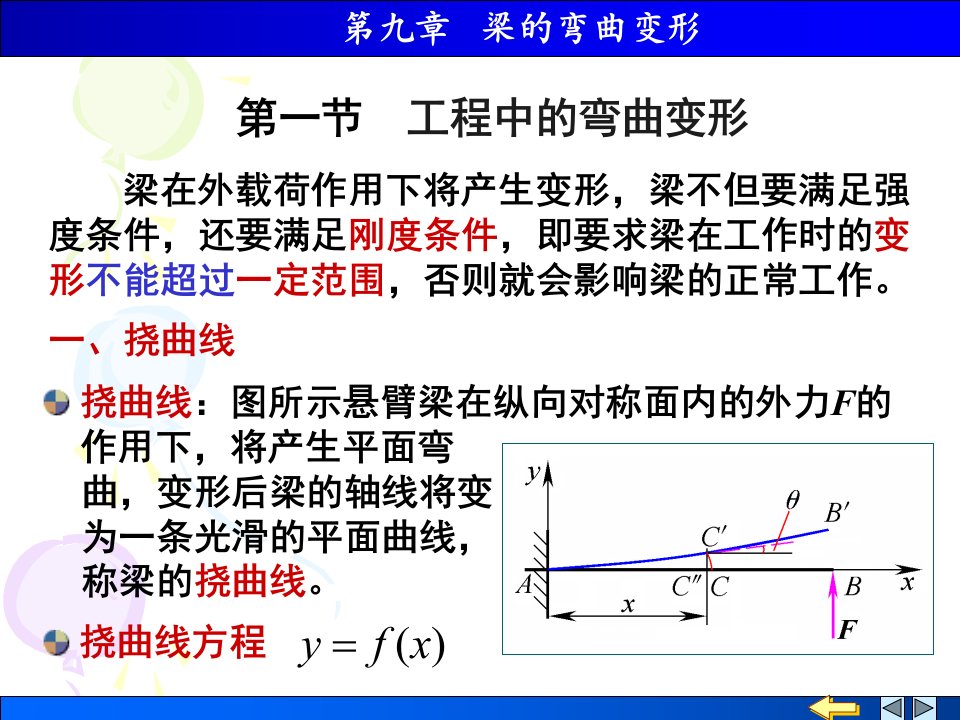 第九章梁的弯曲变形名师编辑PPT课件