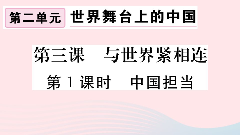 （通用版）九年级道德与法治下册