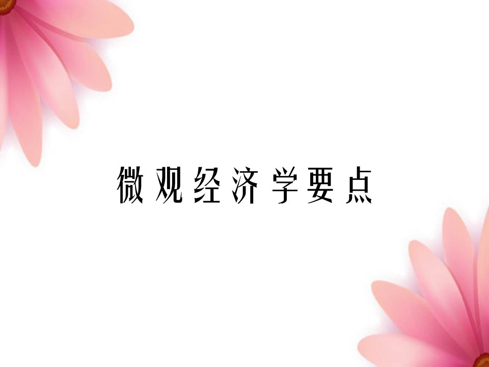 微观经济学要点