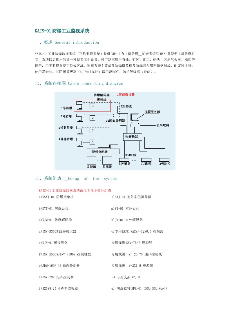 监控系统防爆方案