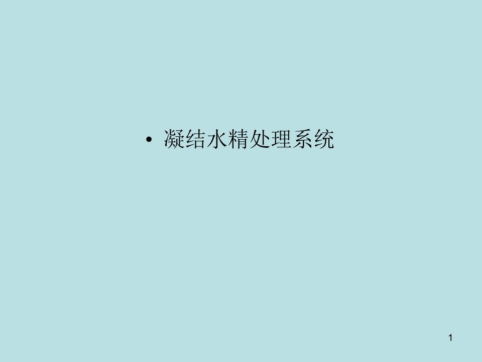 凝结水精处理系统ppt课件