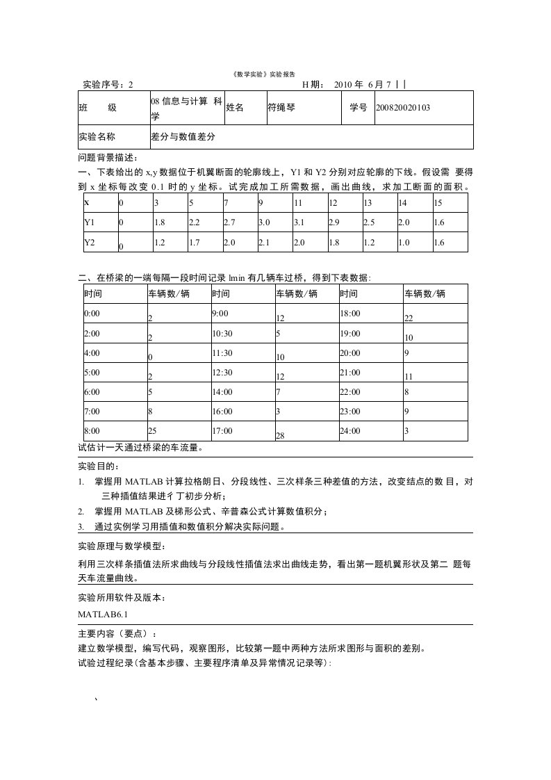 数学实验差分与数值分析