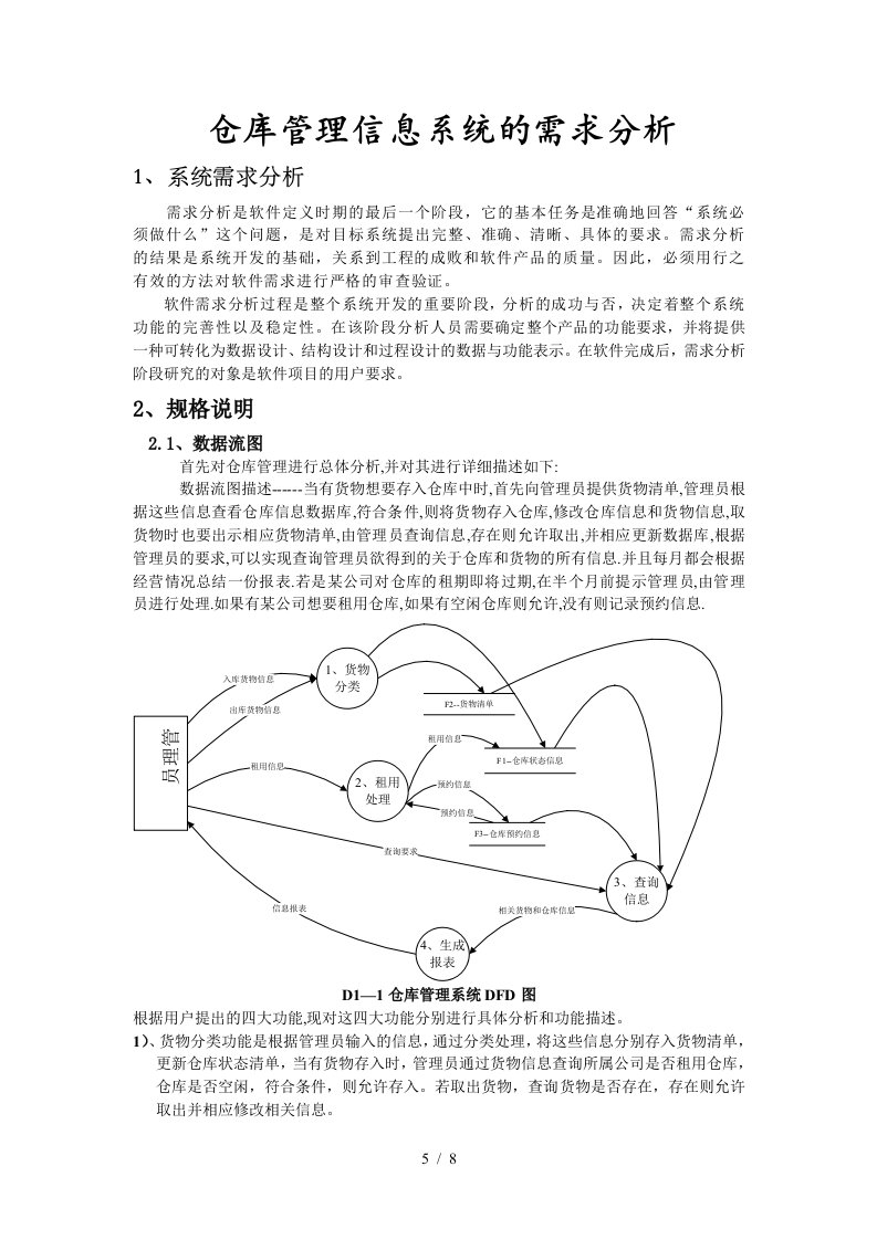 仓库管理信息系统需求分析