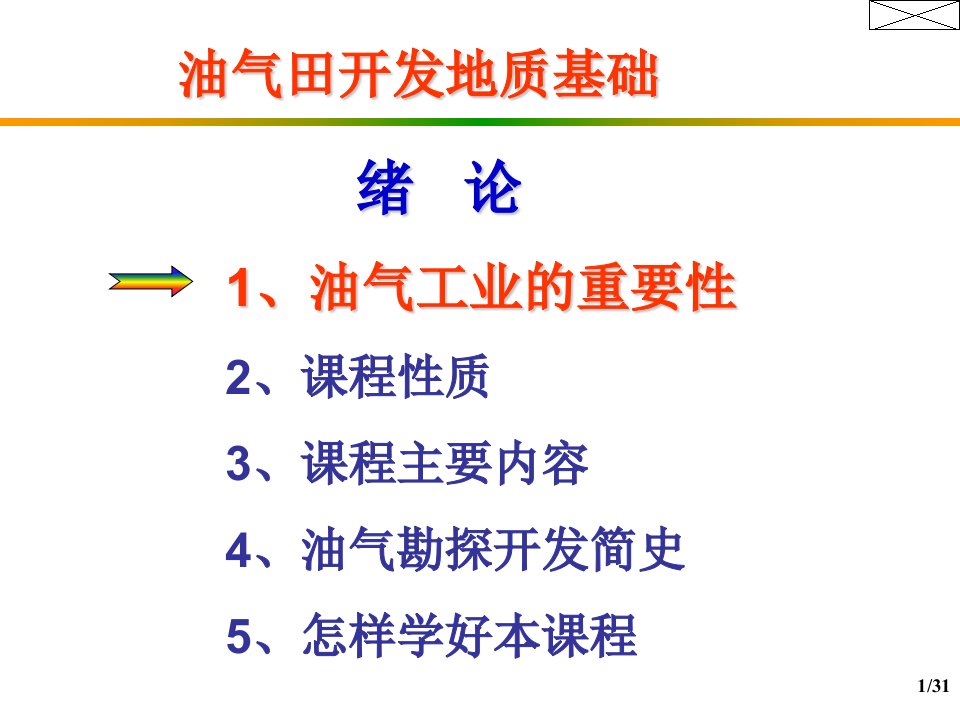 东北石油大学油气田地质开发基础PPT01绪论