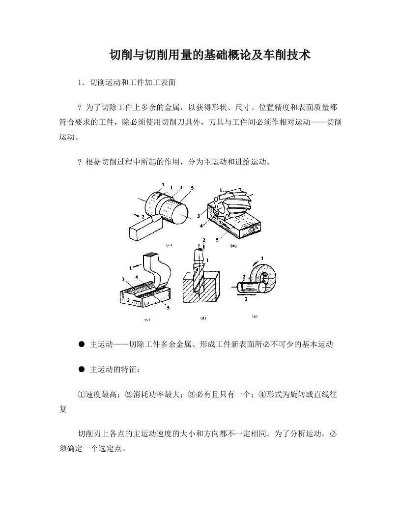 切削与切削用量基础