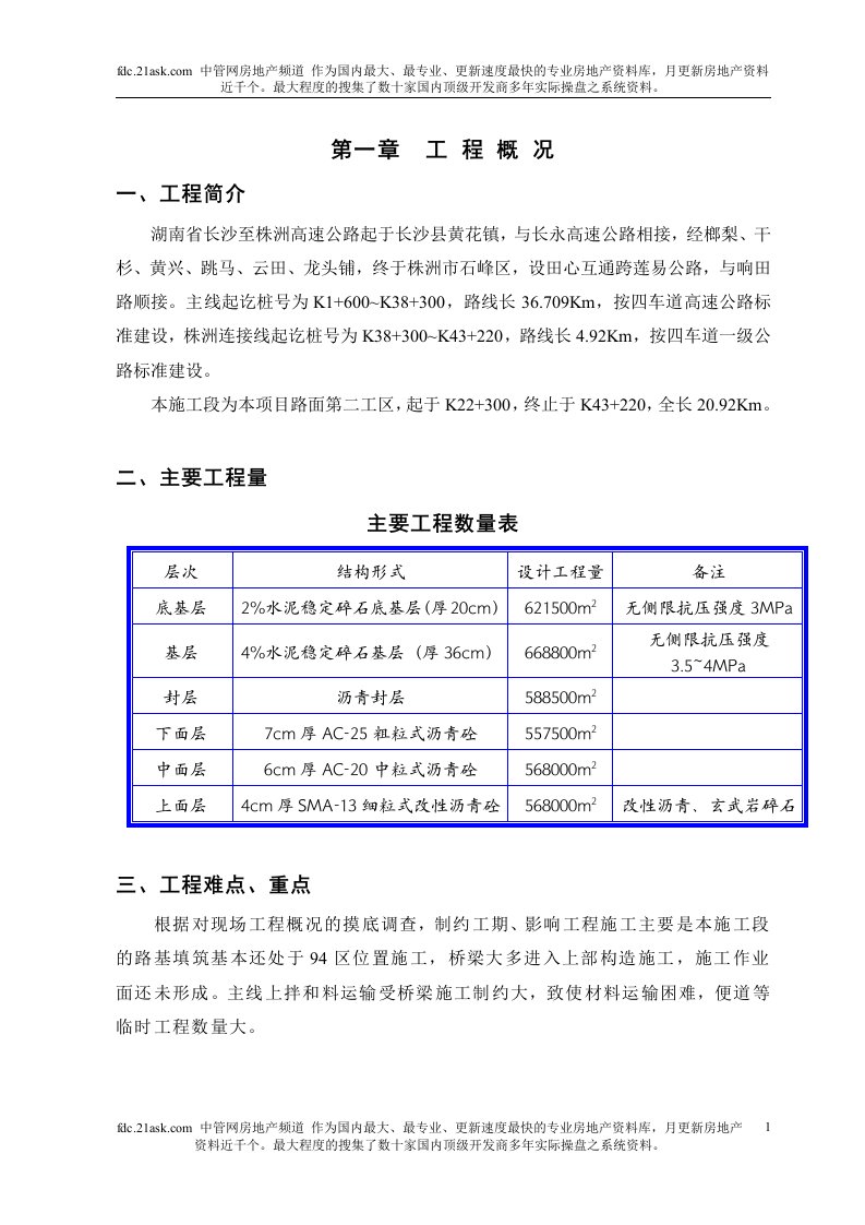 2008年湖南省长株高速公路施工组织设计(50页)-工程设计