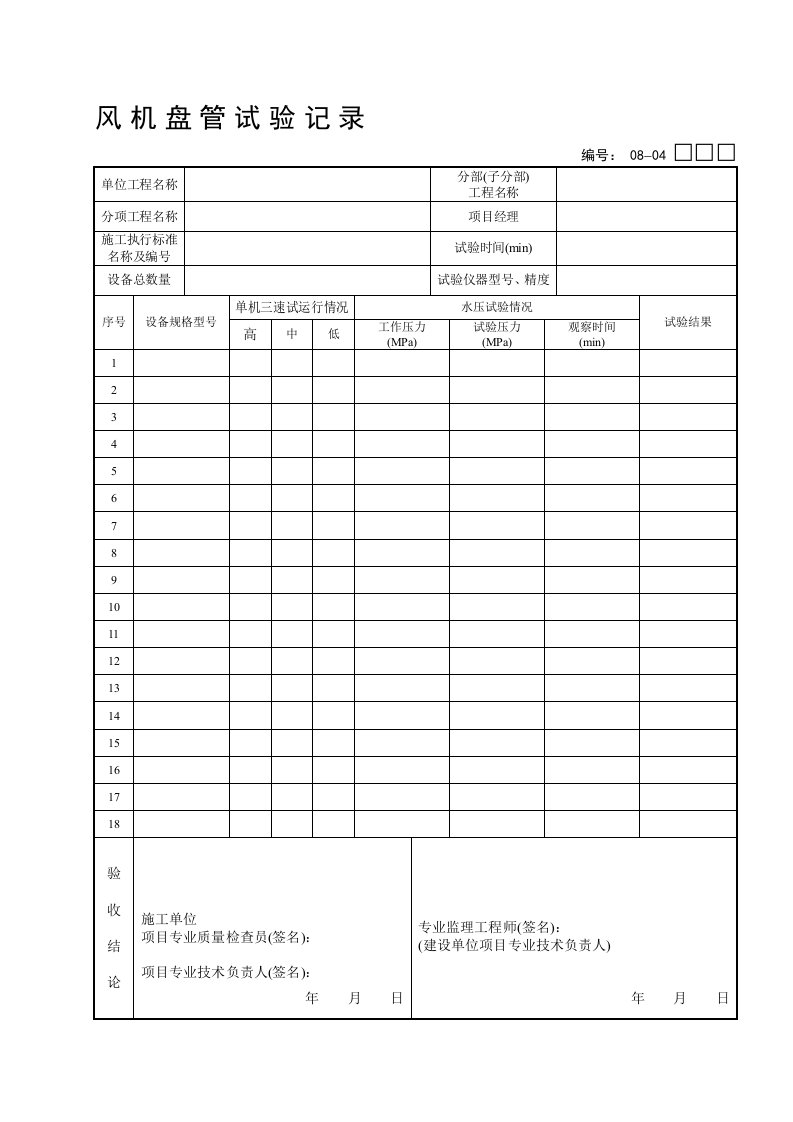 08-04：风机盘管试验记录[1]