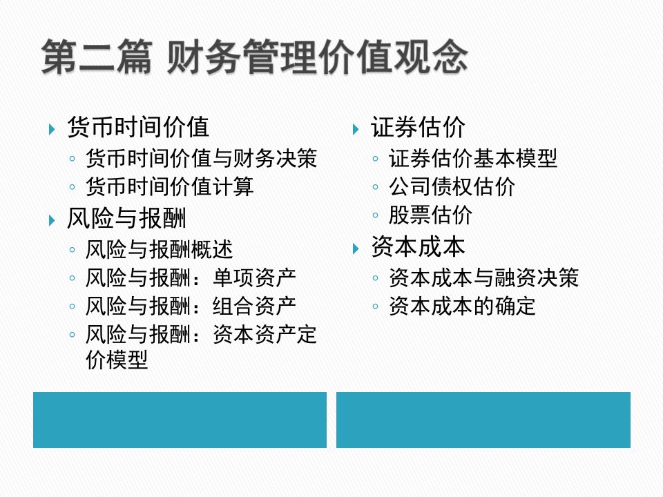 证券估价财务管理价值概念教学课件PPT