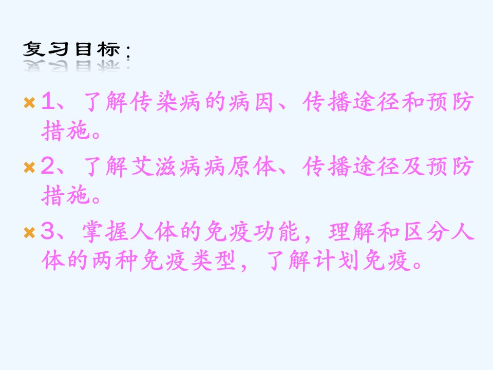 八年级生物下册第八单元第一章节传染病及免疫温习讲义新版新人教版ppt课件