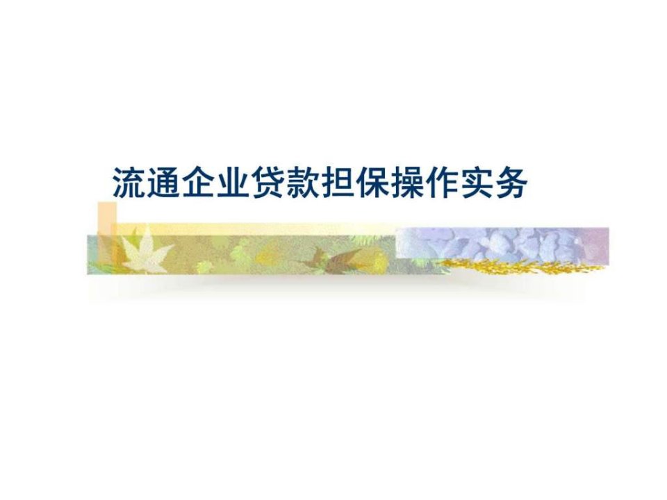 流通企业贷款担保操作实务