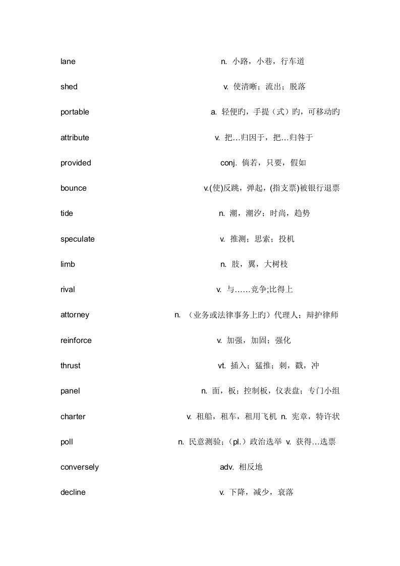 2023年英语四级单词整理