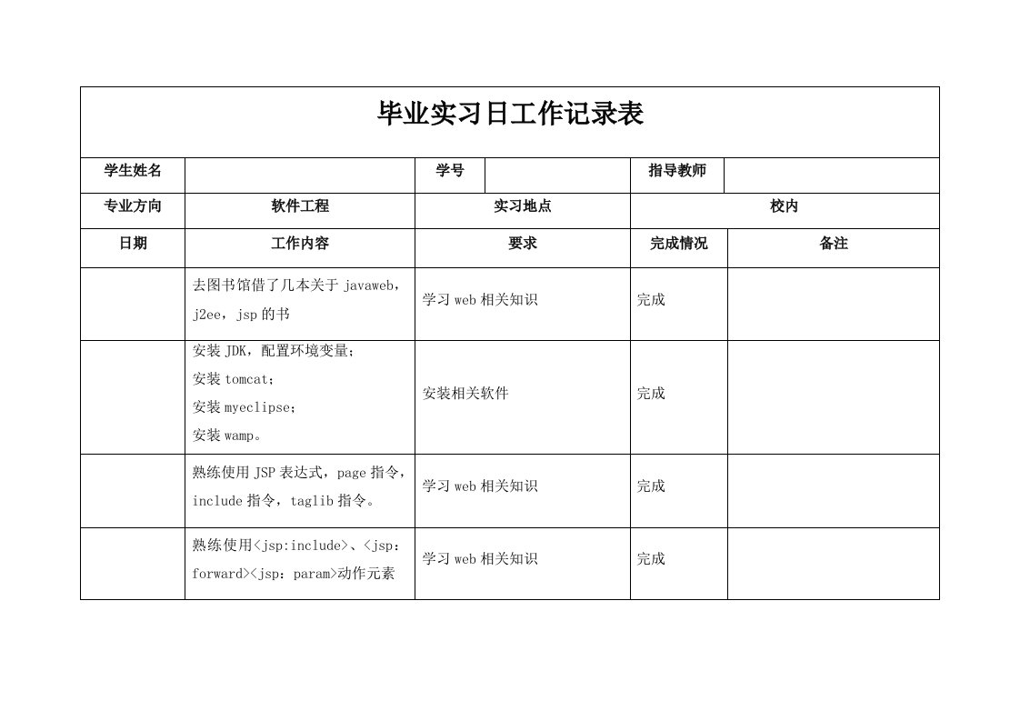 软件工程专业实习记