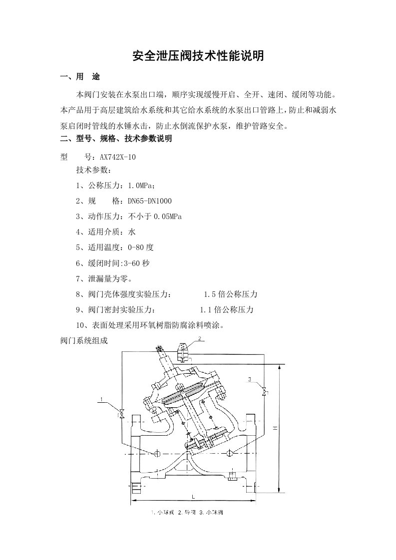 安全泄压阀技术说明