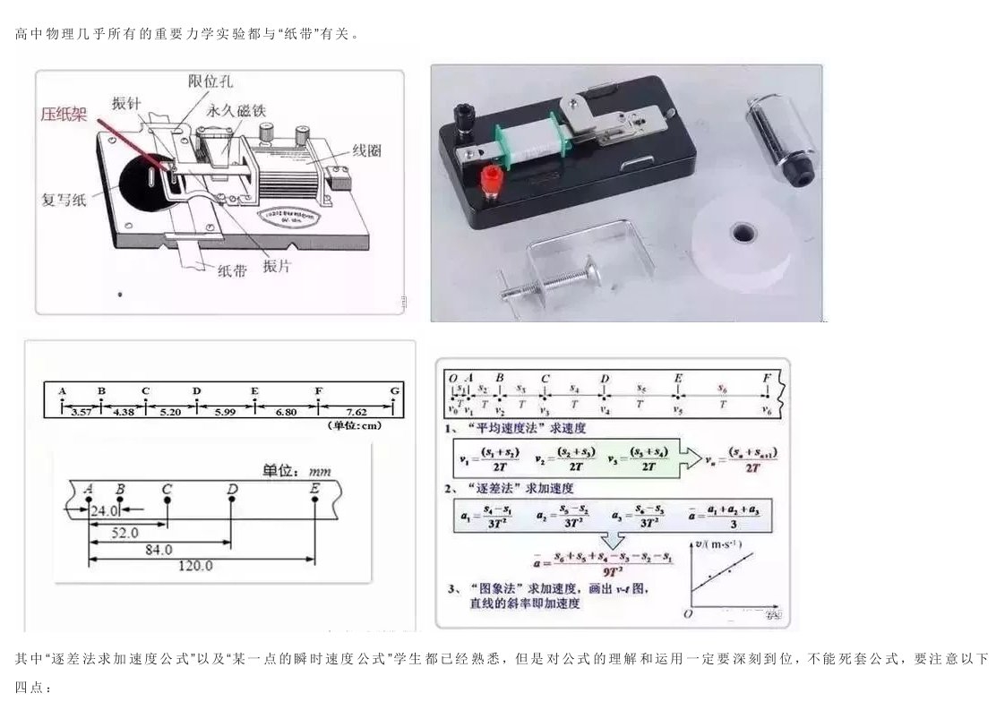 高中物理：物理实验、力学实验、电学实验必考重点归纳