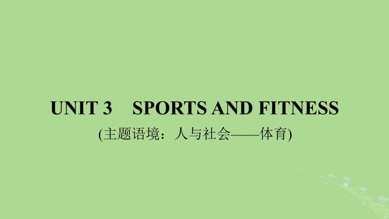 2025版高考英语一轮总复习必修第一册Unit3SportsandFitness课件