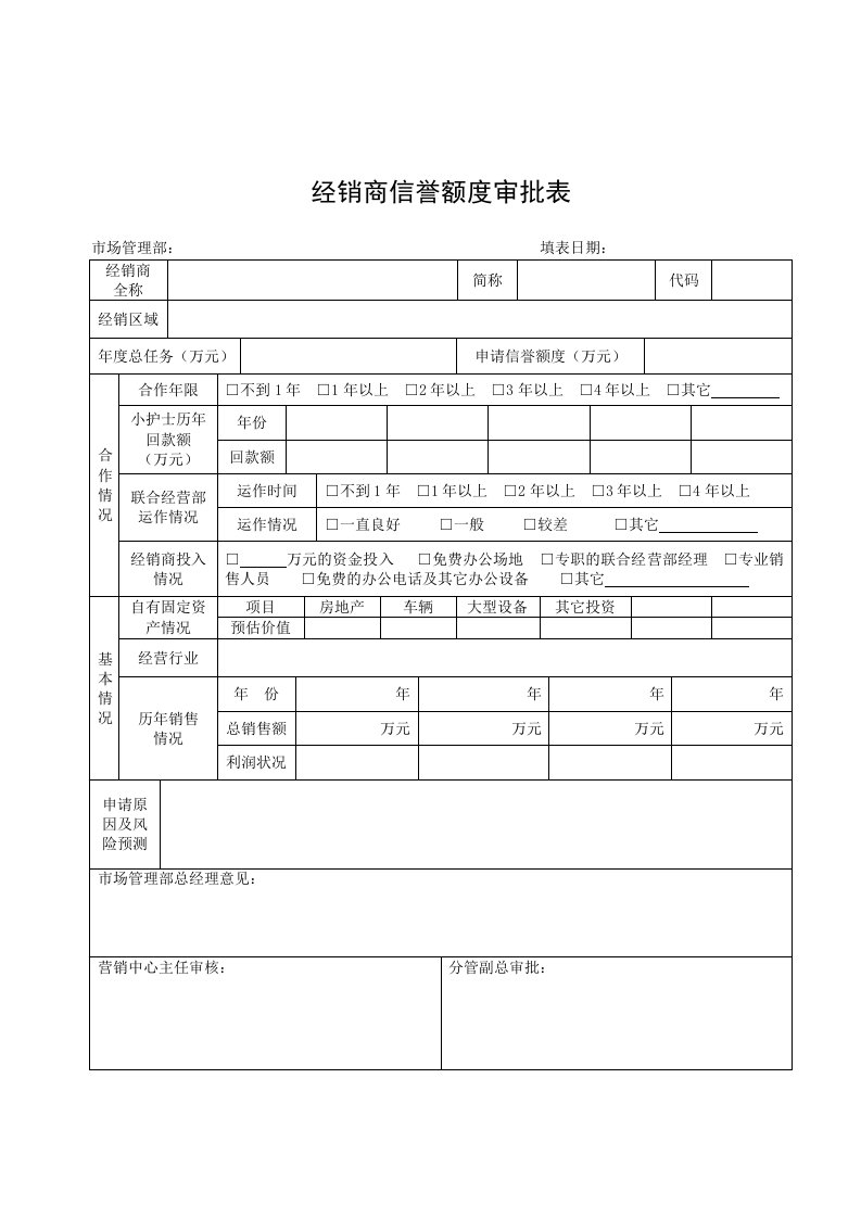 经销商管理表格汇总13