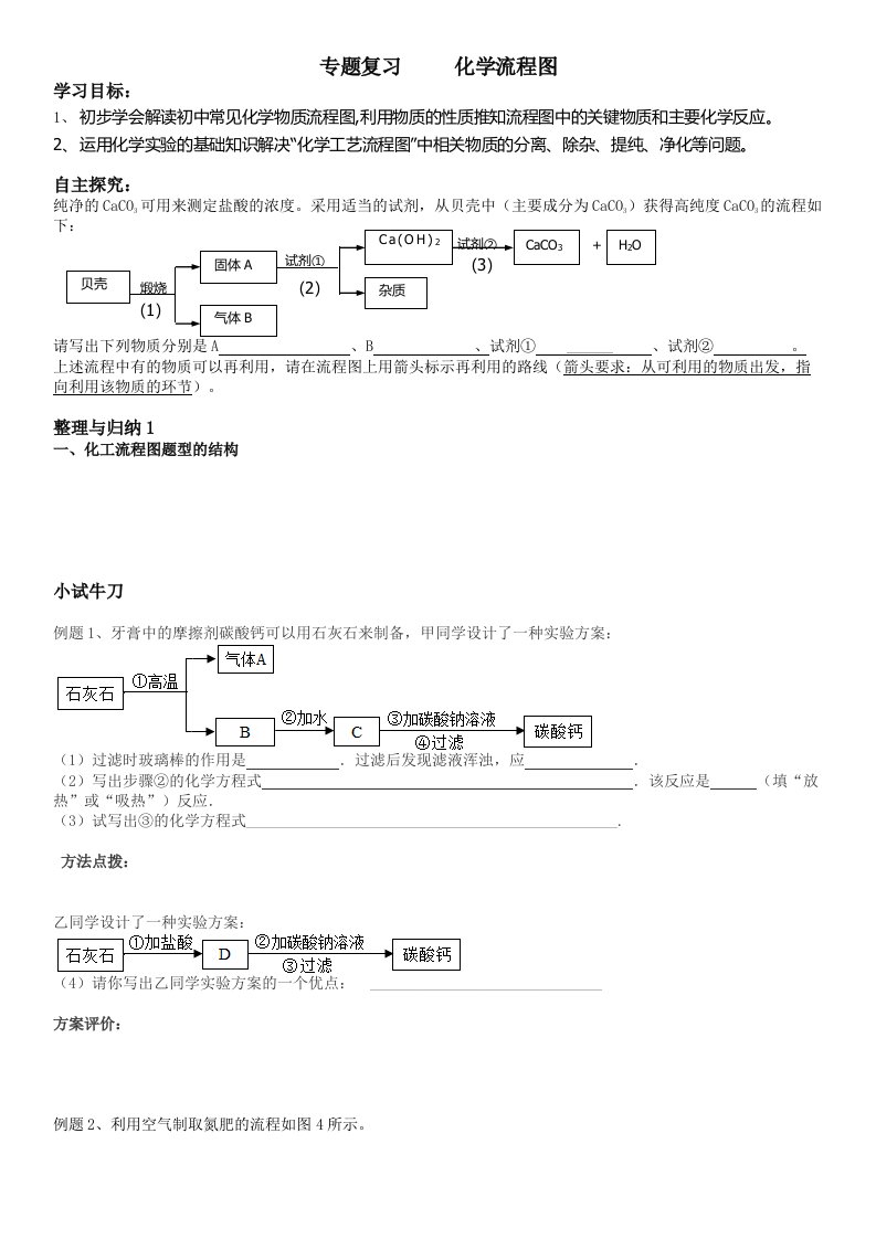 化学人教版九年级上册专题复习