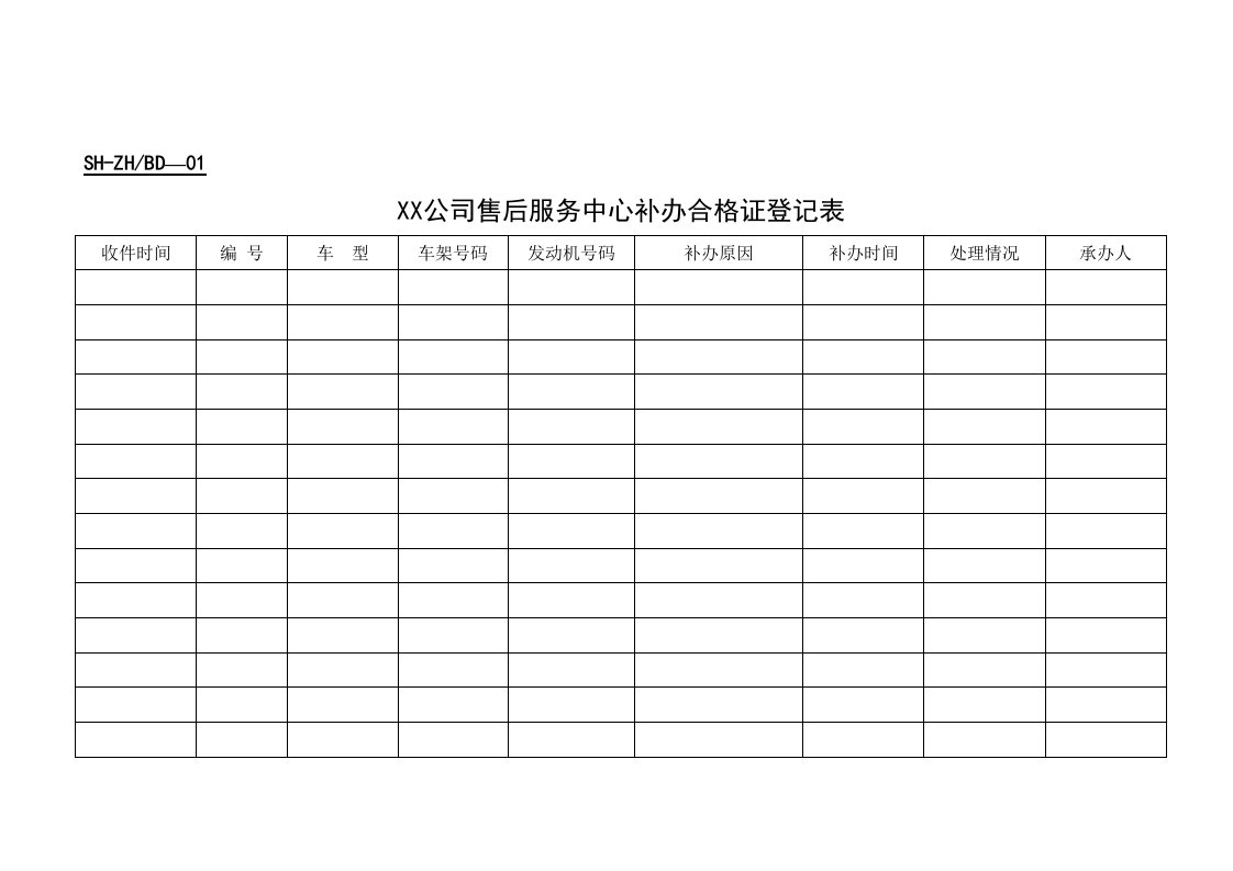 综合服务部表格(一)