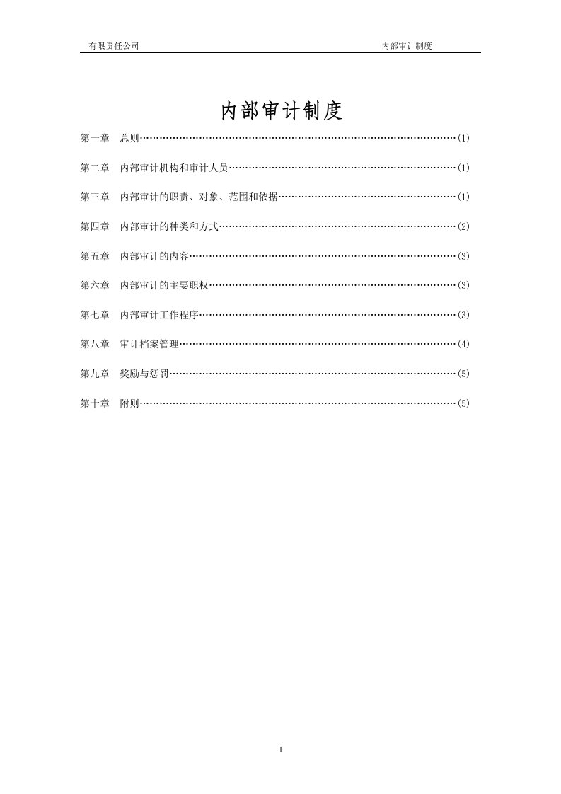 集团公司财务内部审计制度