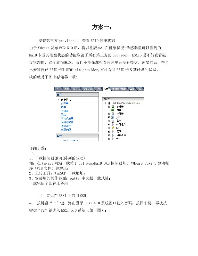 VMware查看RAID健康