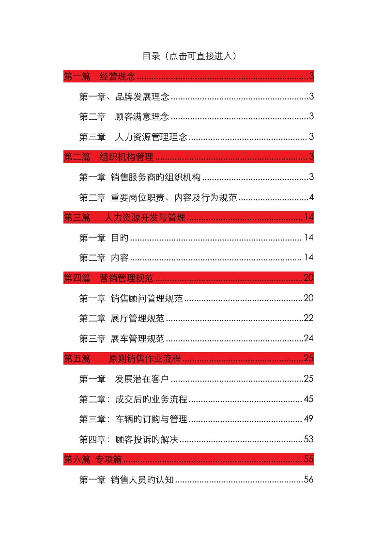 汽车经销商运营标准手册