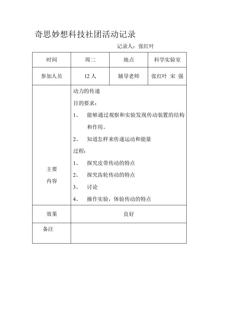 奇思妙想科技社团活动记录1