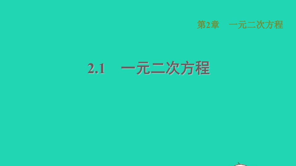 2021秋九年级数学上册第2章一元二次方程2.1一元二次方程习题课件新版湘教版1