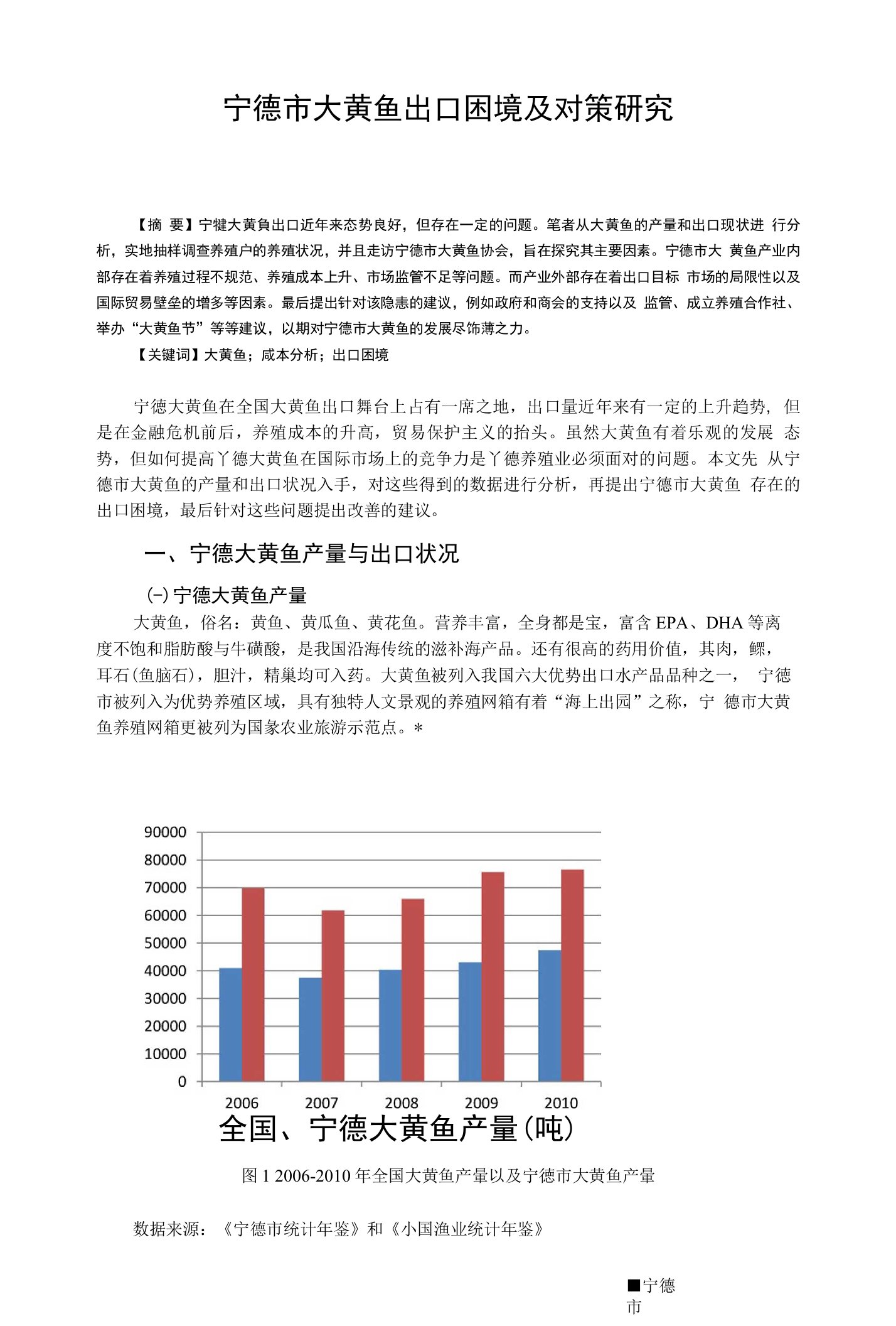 宁德市大黄鱼出口困境及对策研究