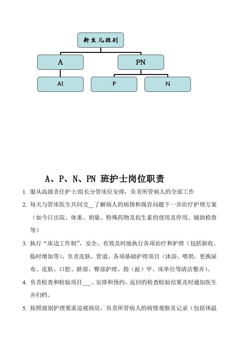 新生儿护士APN班职责