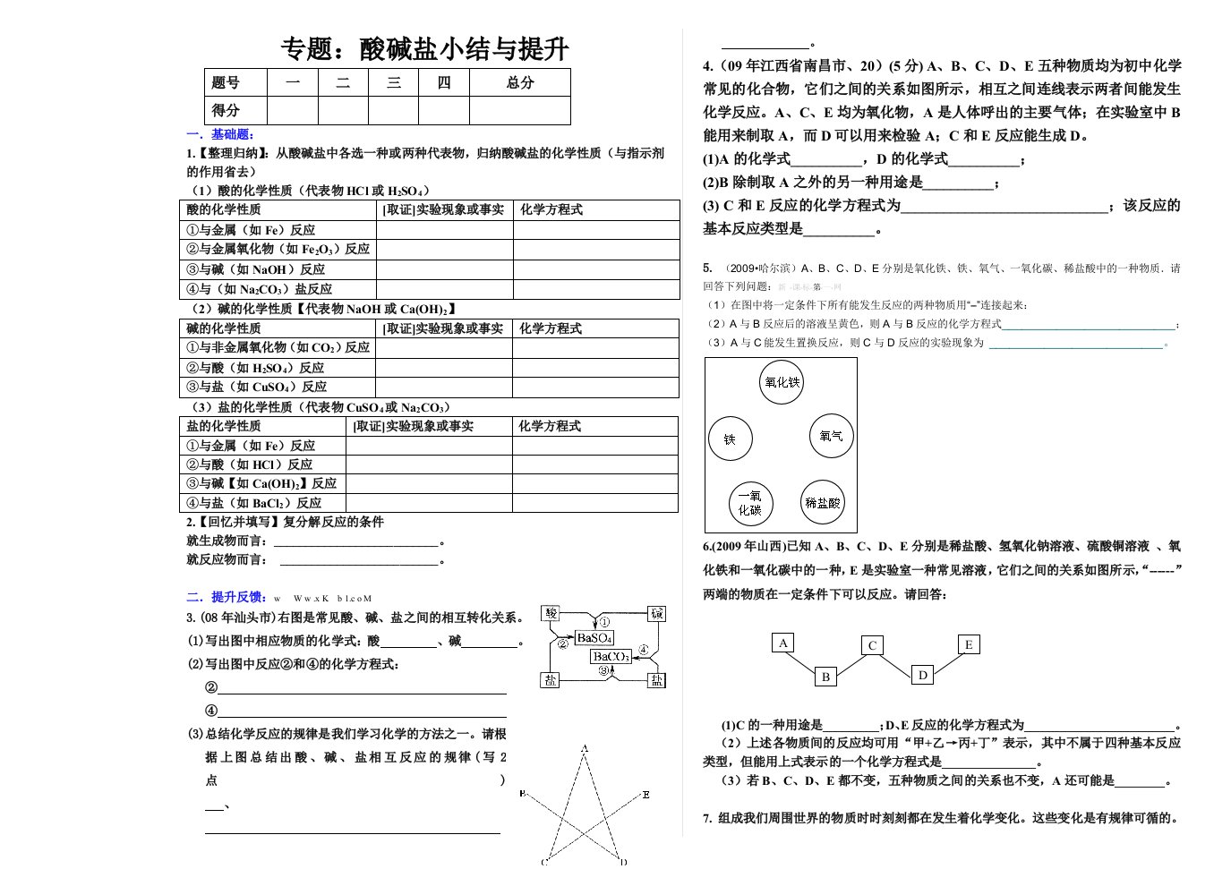 2013年中考化学(人教版)总复习酸碱盐专题