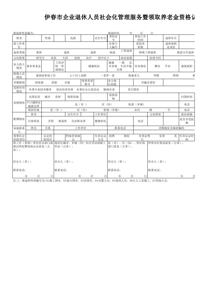 新退认证表