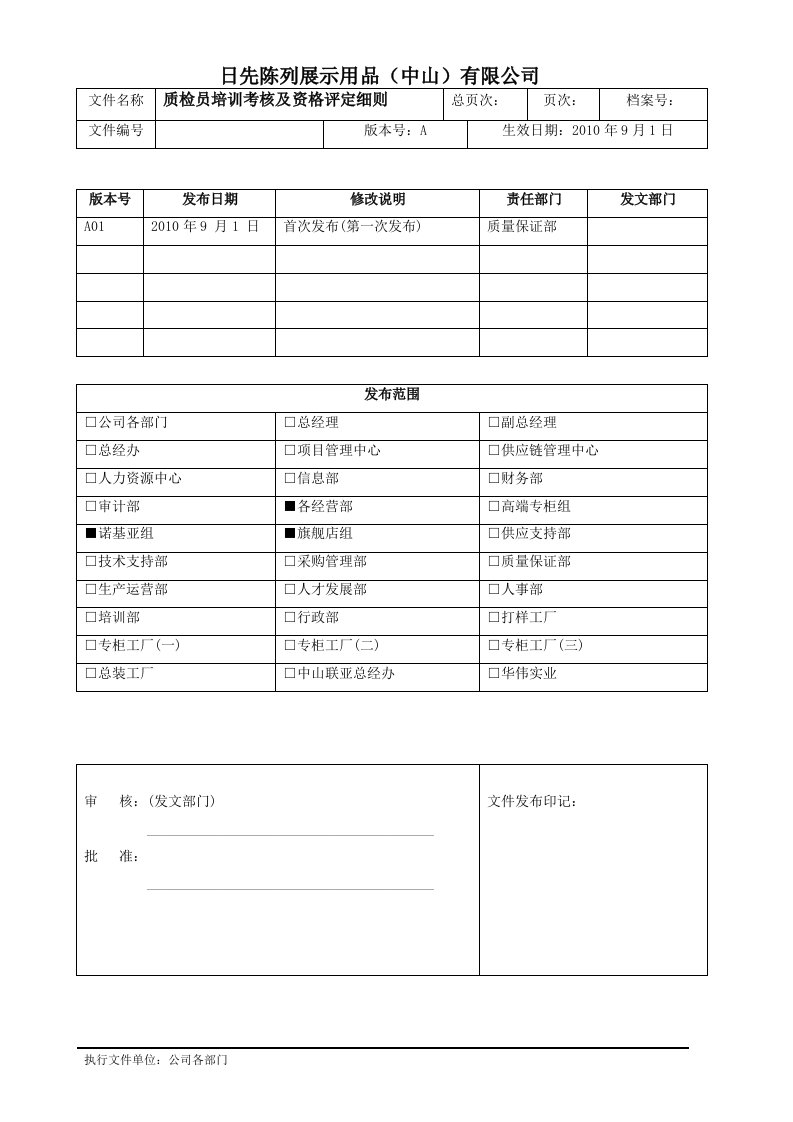 精选质检员培训考核及资格评定细则