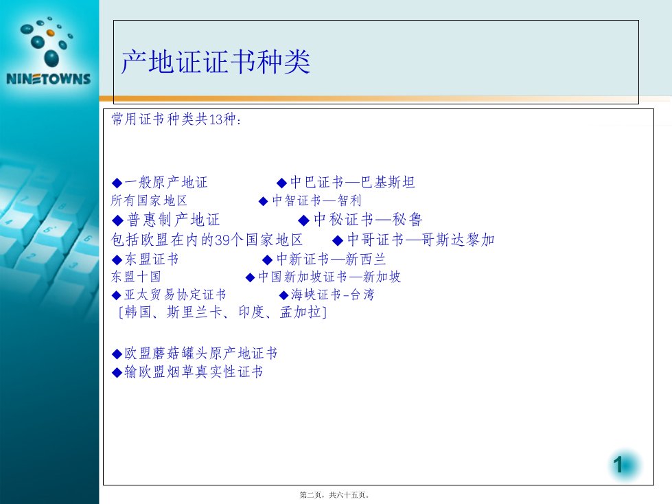 产地证制单