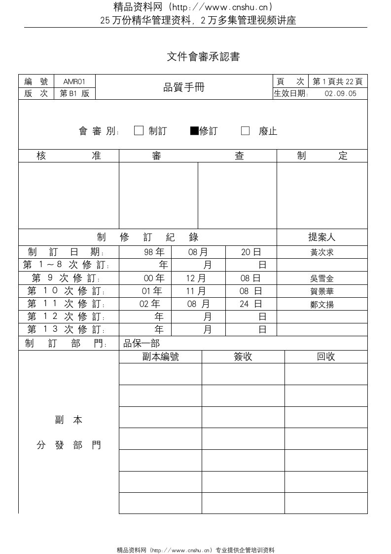 某公司品质手册