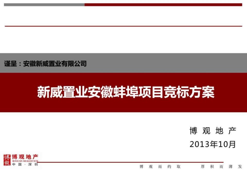 新威置业蚌埠项目竞标方案ppt