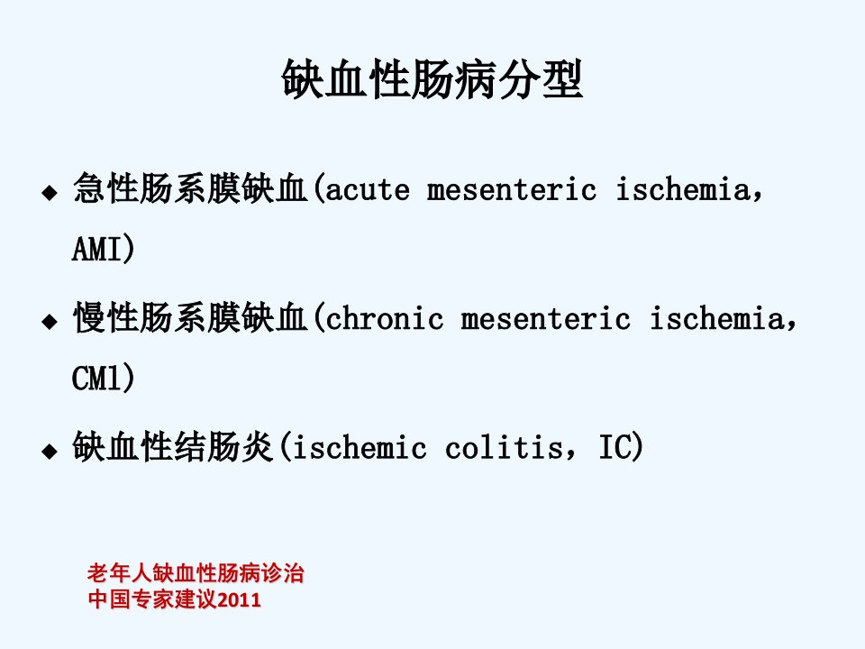 缺血性肠病诊治中国专家建议