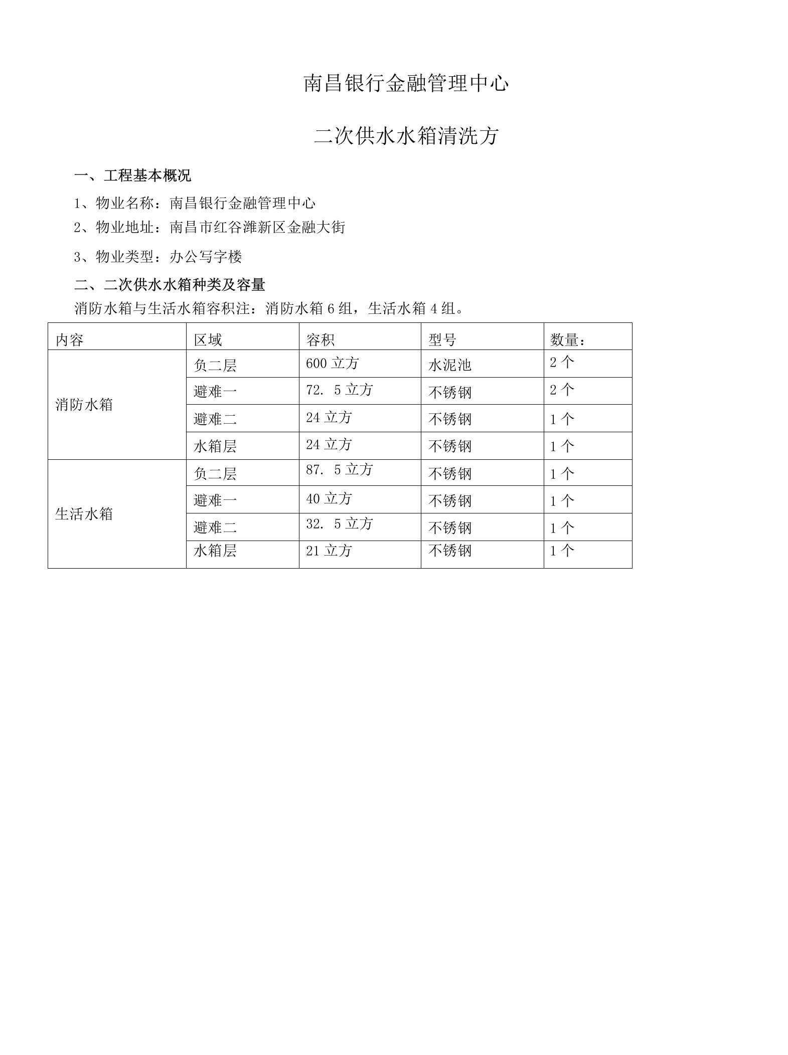 水箱清洗方案