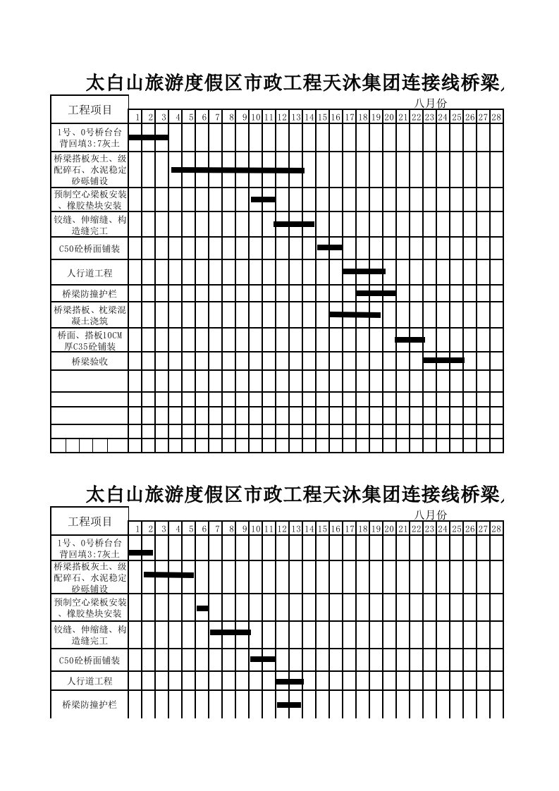 进度计划表