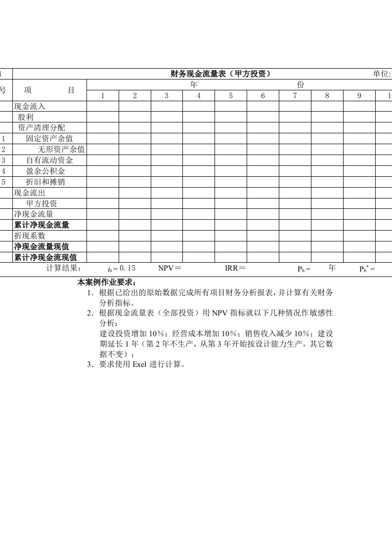 公司财务现金流量表