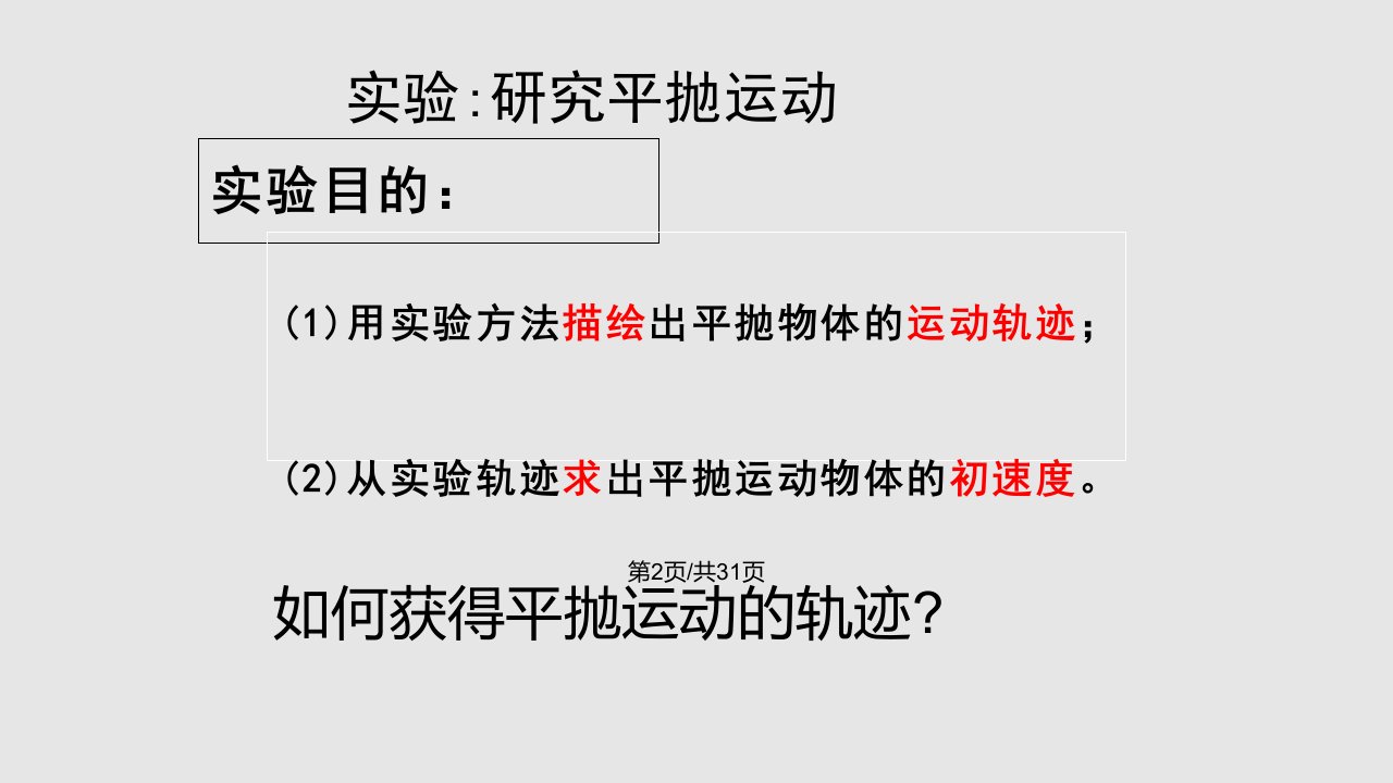 5.3实验研究平抛运动