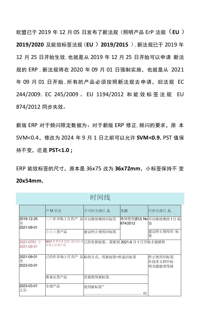 LED灯具新版ERPEU要求